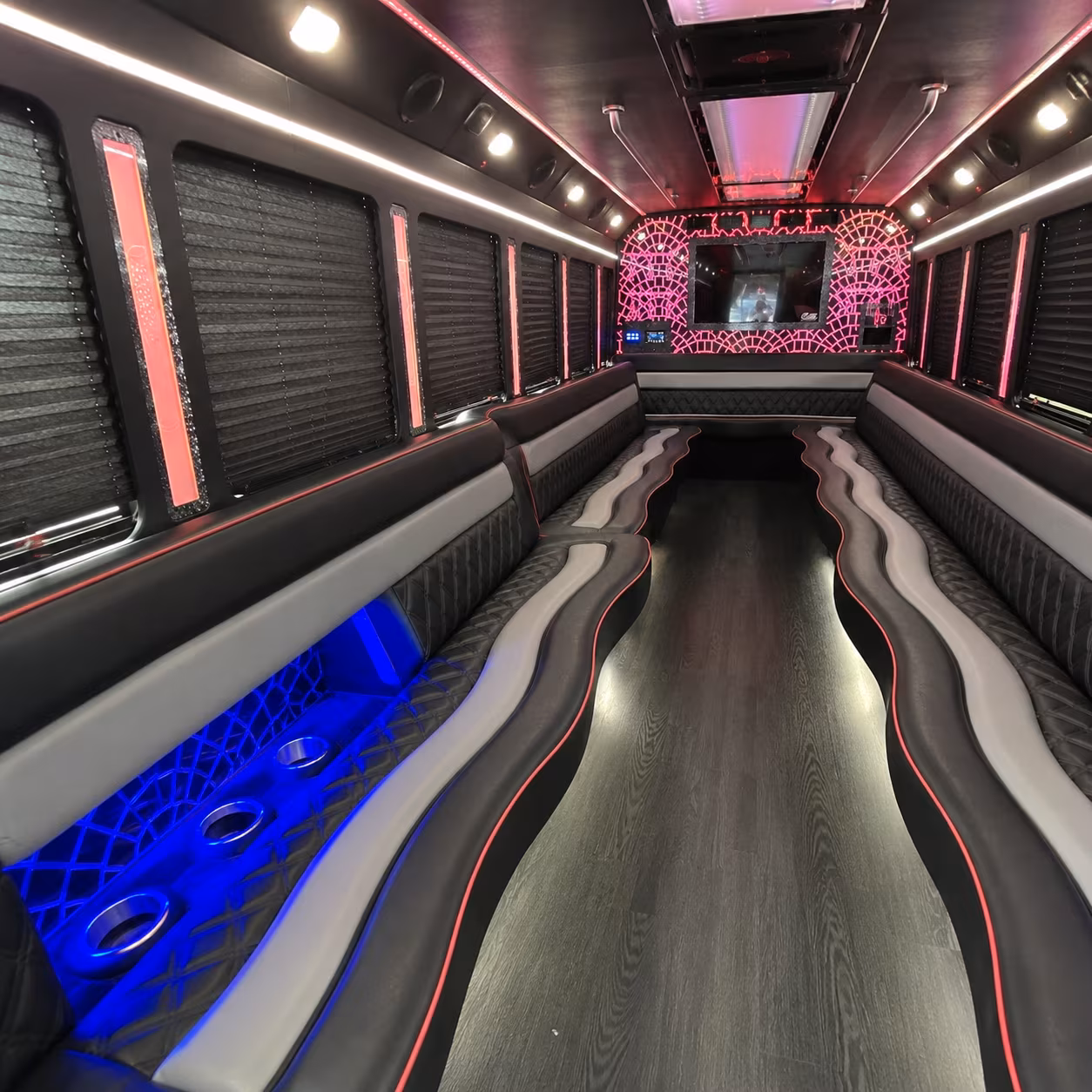 Concord Bachelor & Bachelorette Transportation party bus interior