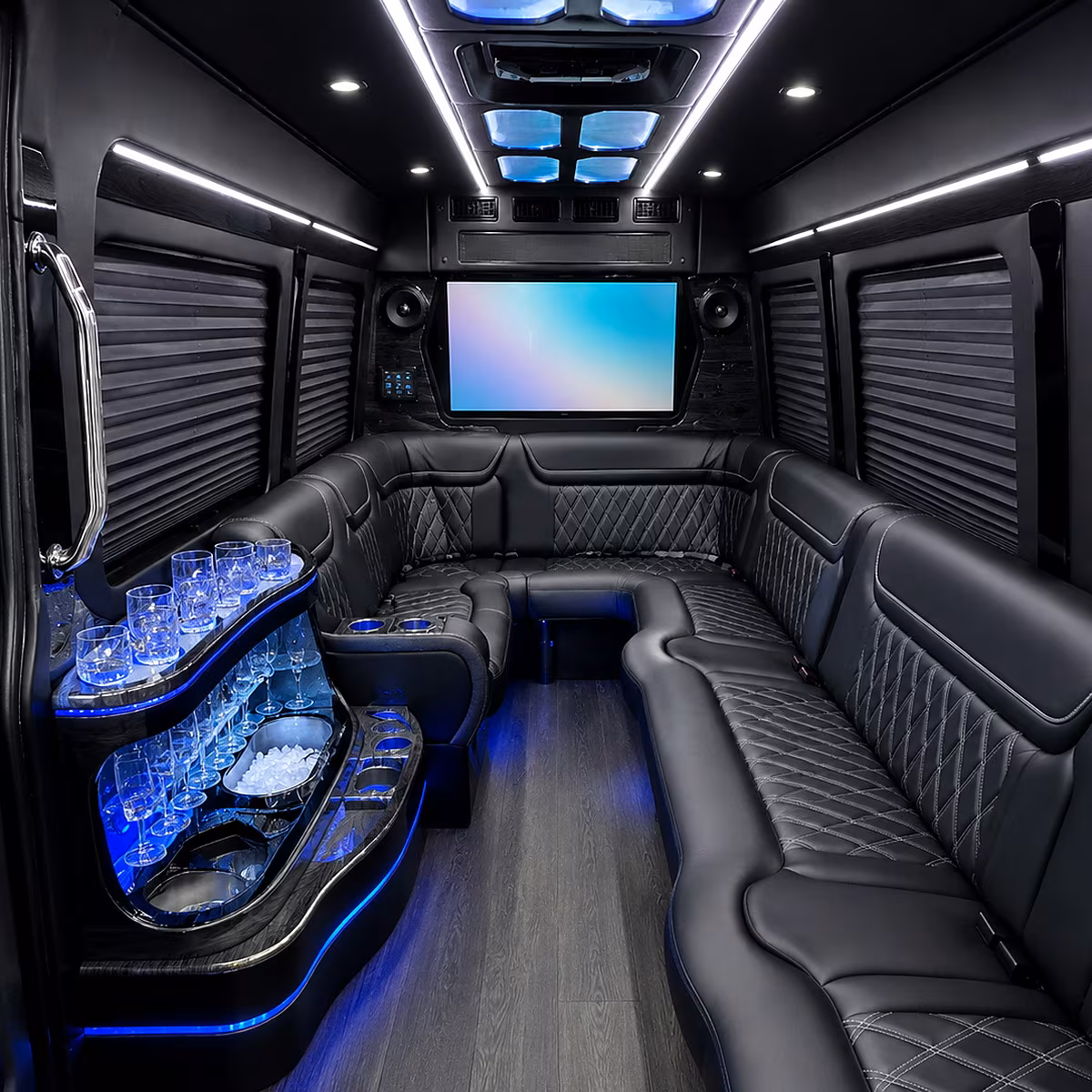 Concord Private Event Transportation party bus interior
