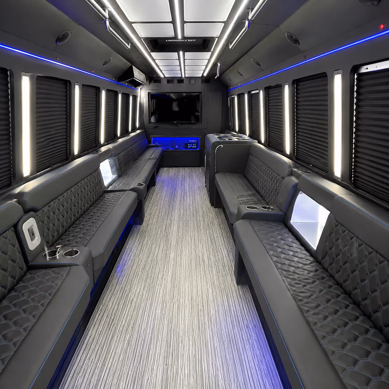 Concord Private Event Transportation party bus interior