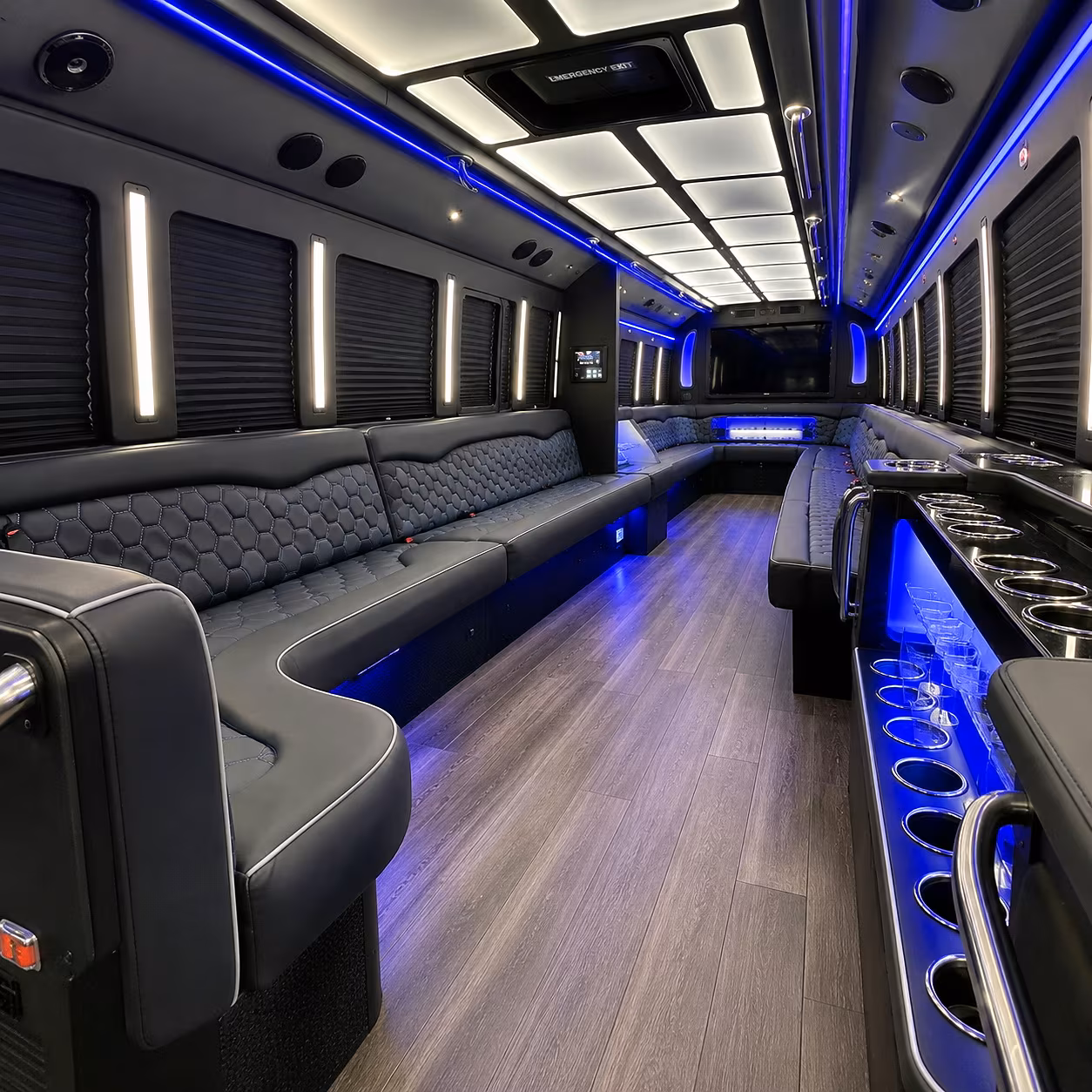 Concord Sporting Event Transportation party bus interior