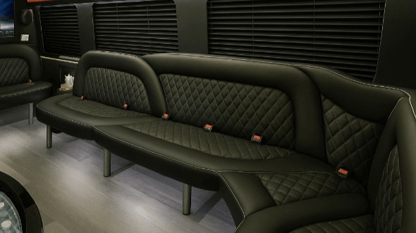 Interior of Charter Bus Company Walnut Creek's 15 Passenger Party Bus in Walnut Creek