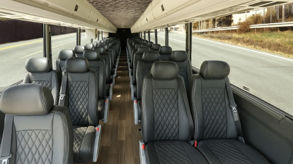 Interior of Charter Bus Company Concord's 28 Passenger Minibus in Concord