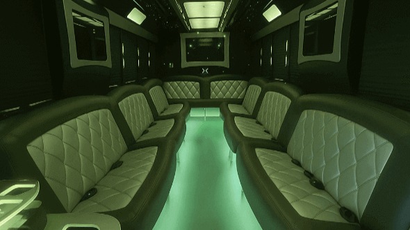 Interior of Concord Party Bus Company's 28 Passenger Party Bus in Concord