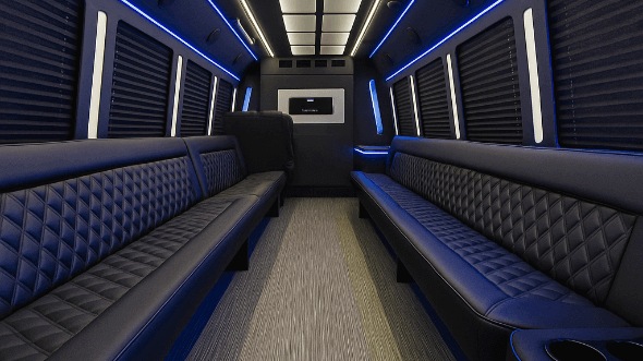 Interior of Charter Bus Company Fremont's 28 Passenger Party Bus in Fremont