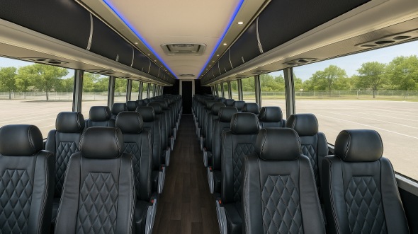 Interior of Charter Bus Company Concord's 40 Passenger Charter Bus in Concord
