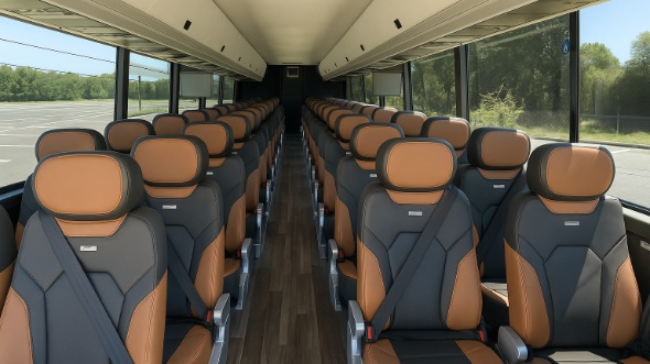 Interior of Charter Bus Company Concord's 51 Passenger Charter Bus in Concord