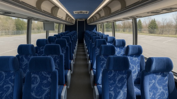 Interior of Charter Bus Company Concord's 55 Passenger Charter Bus in Concord