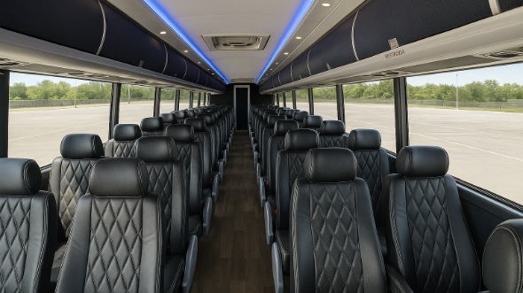Interior of Charter Bus Company Concord's 56 Passenger Charter Bus in Concord